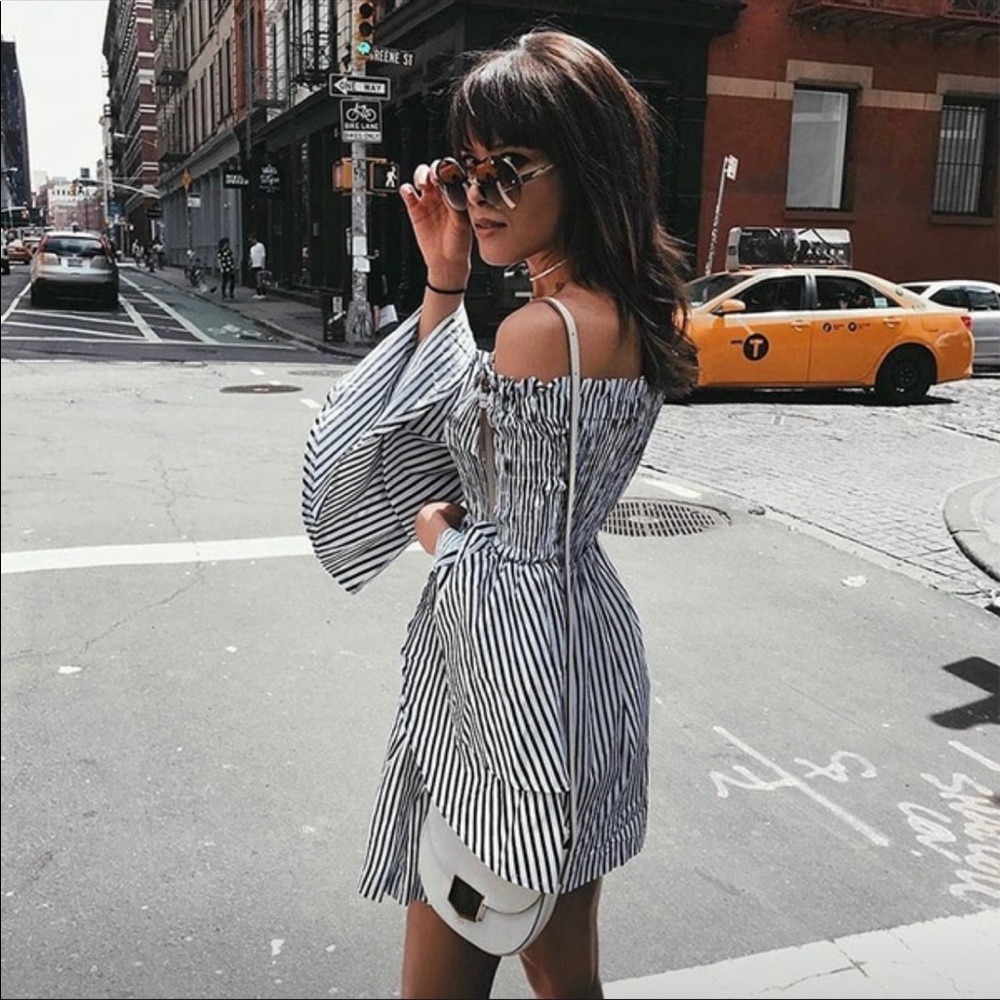 Intermix Festival Striped Off Shoulder Dress - Picture 5 of 8